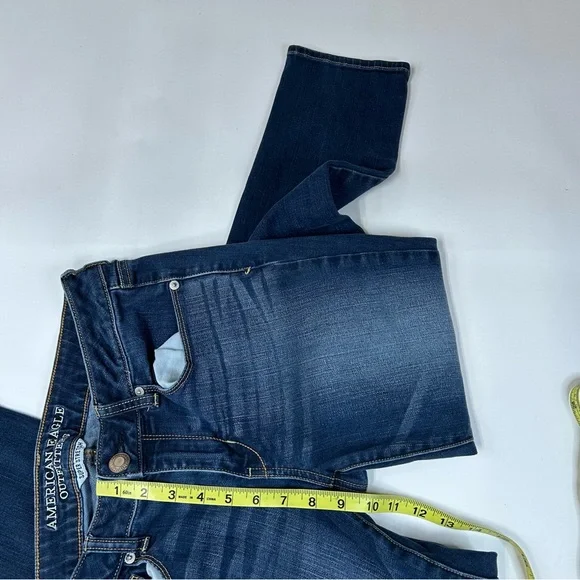 Y2K American Eagle Women’s Size 10 LONG Skinny Jeans Dark Wash Stretch #1217 - Picture 4 of 12